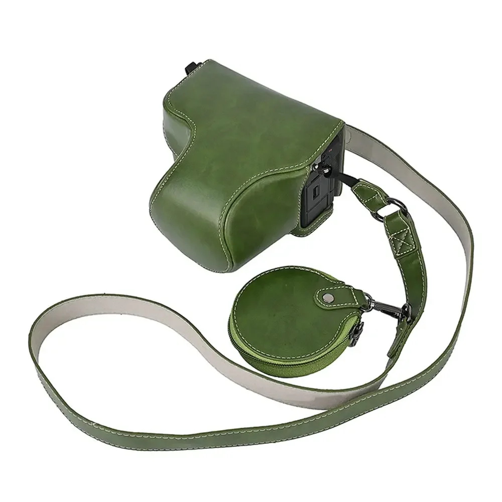 Camera Bag Case For Sony A7CII A7C2  Luxury Version PU Leather Battery Opening Full Body Cover With Strap Storage Bag