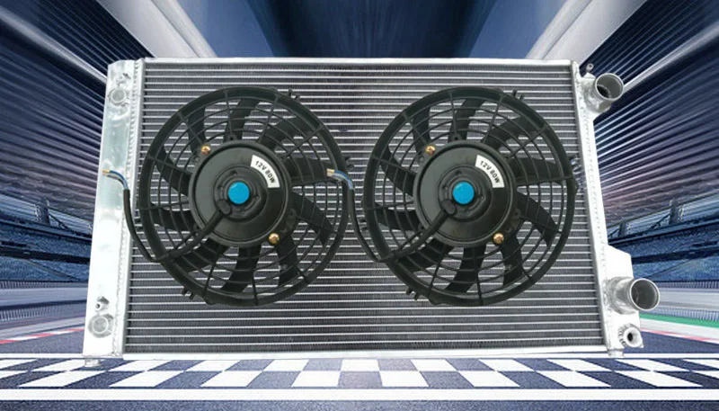 Aluminum Radiator + FAN For Audi V8 4C 3.6/4.2 Quattro 1990-1994 90 91 92 93 94 AT/MT 1991 1992 1993 1994 90