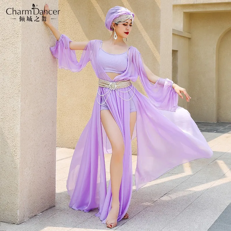 

Belly Dance Costume Women Chiffon High Slit Oriental Maxi Dress Arabic Stage Performance Wear 2026 New Sexy Dancer Outfit