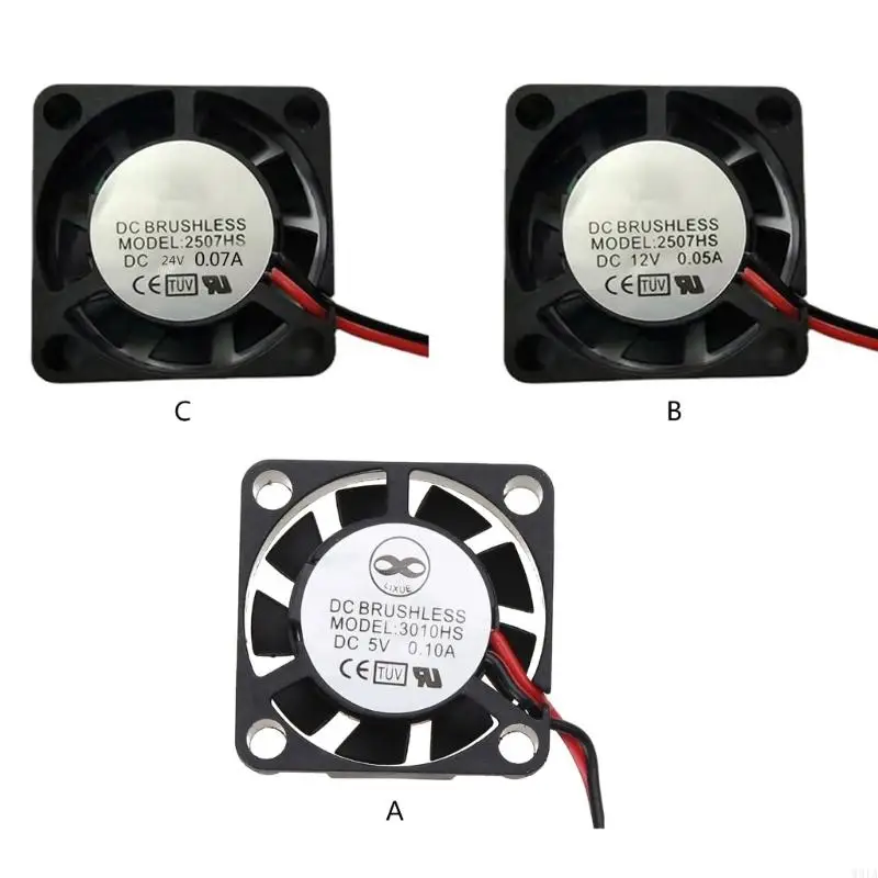 W91A 내구성 미니 25mm 팬 DC5V/12V/24V 유압 베어링 브러시리스 2507 방열판 냉각기 히트 싱크 냉각 팬 라디에이터