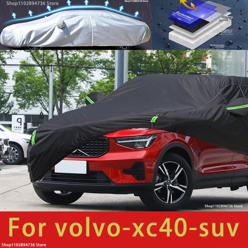 

For Volvo XC40 Fit Outdoor Protection Car Covers Snow Cover Sunshade Waterproof Dustproof Exterior black car cover