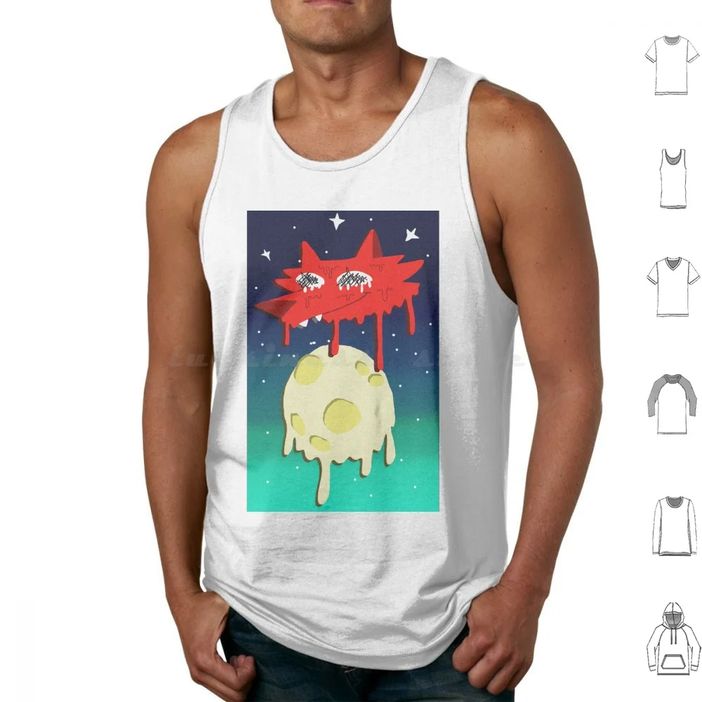 Space Coyote Tank Tops Print Cotton The Funny 90s Meme Bart Homer Tv Cartoon Lisa Maggie Movie Chalmers Comedy Cool