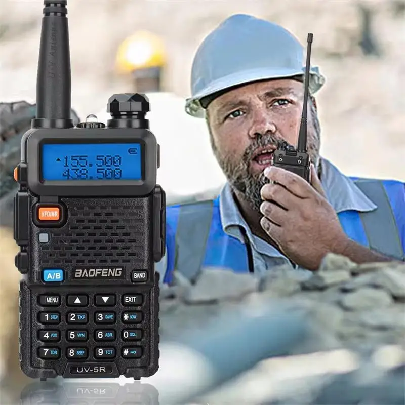 Baofeng UV-5R Radio UV5R 8W Walkie Talkie UV 5R 8W Radioaficionado FM VHF UHF con auricular batería de 2800mAh, uso multiescenario