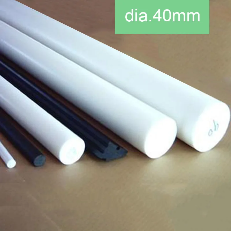 환경 친화적인 무독성 DIY PTFE 플라스틱 막대, 직경 PTFE 막대 막대, 흰색 폴리테트라 플루오렌 막대, 20mm ~ 50mm