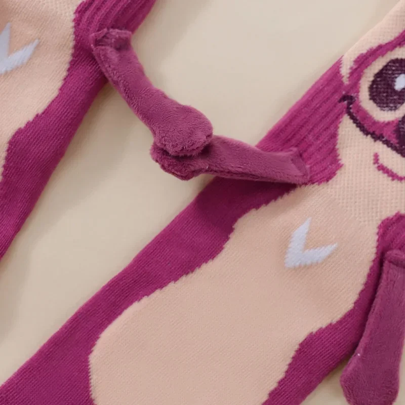 1/2 пары новых женских носков средней длины с японским мультяшным узором, новые и интересные носки для пары, удерживающие руки