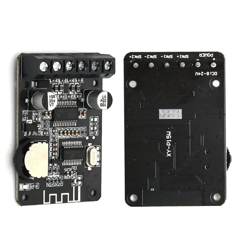 

【MUST-HAVE】2PCS XY-P15W Digital Amplifier Module Stereo Bluetooth 5.0 Power Amplifier Board High Power DC12V/24V 10W/15W/20W