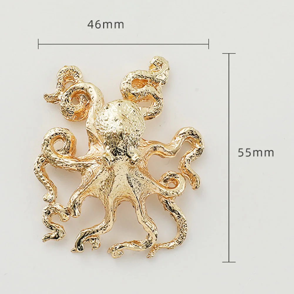 Brass Octopus Drawe Wardrobe Brass Single Hole Handle Kitchen Cabinet Handles Home Accessories Tool Parts For Wardrobe Doors