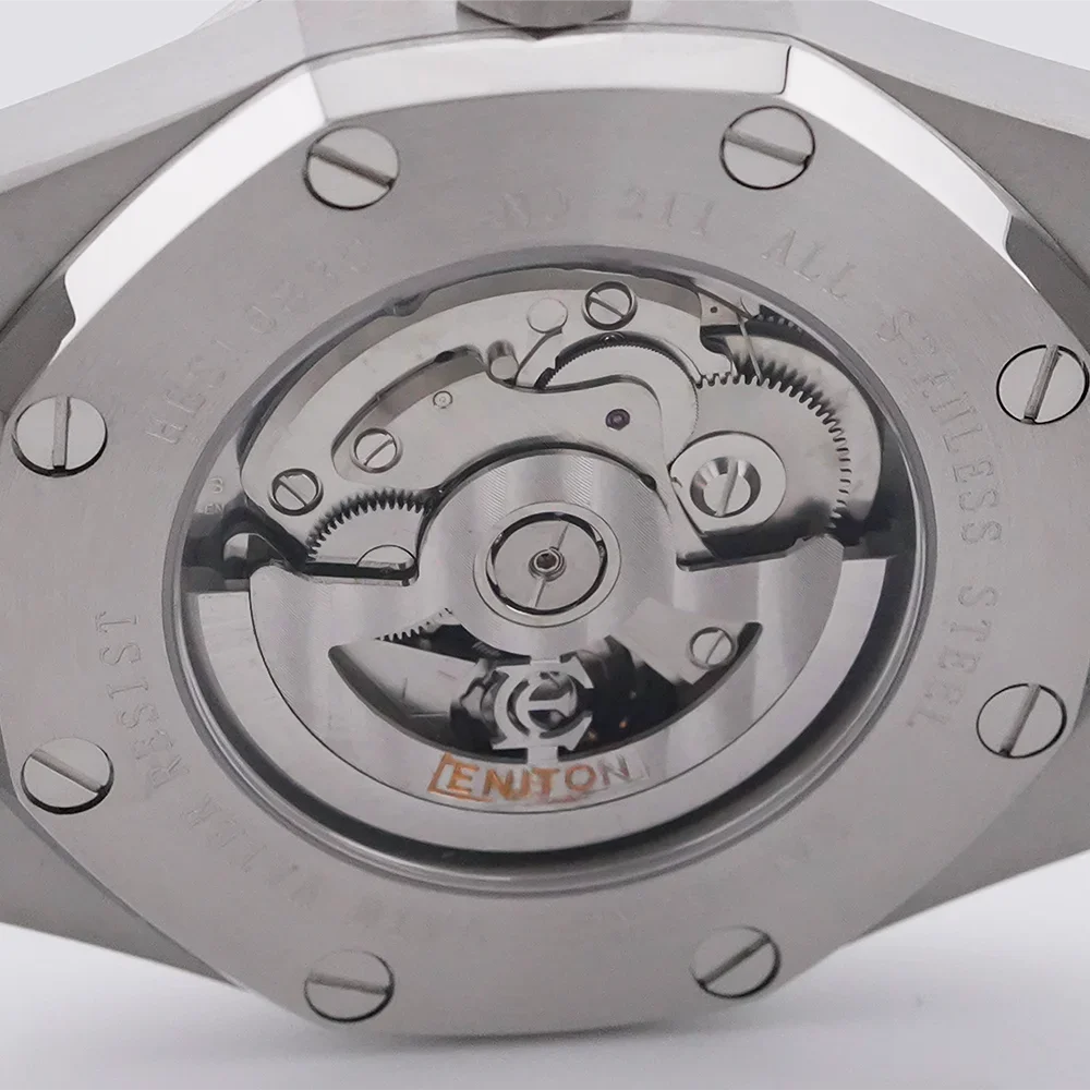 ساعات المعصم الميكانيكية ENITON من الفولاذ المقاوم للصدأ 316L NH35 حركة أوتوماتيكية 5ATM مقاومة للماء ساعة عمل مجوفة للرجال