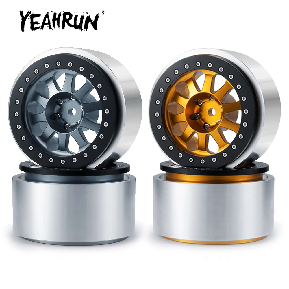 YEAHRUN 2.9inch Metal Alloy Beadlock Wheel Rims Hubs for Axial SCX6 AXI05000 JEEP Wrangler AXI05001 Trail Honcho 1/6 RC Car Part