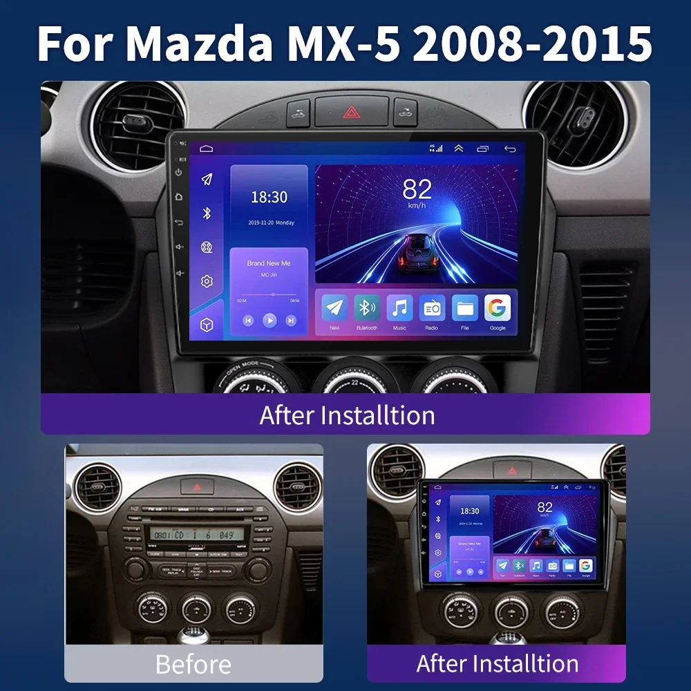 لمازدا MX-5 MX5 III 3 NC مياتا 2008-2015 مشغل فيديو الوسائط المتعددة نظام تحديد المواقع ستيريو 2din رئيس وحدة #2