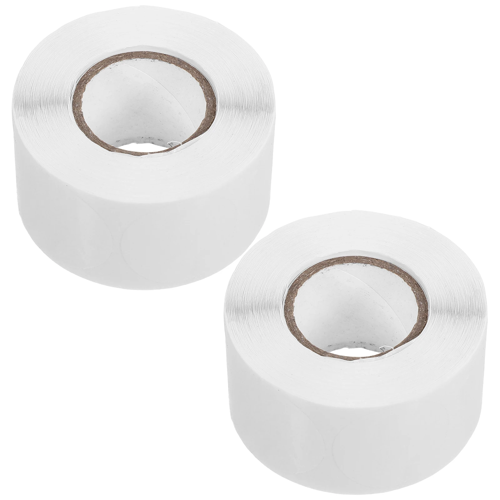 2 Rolls Transparent Sealer Clear Bags Square Sealing Labels Round Stickers for Circle Dot Envelope Coding Paper