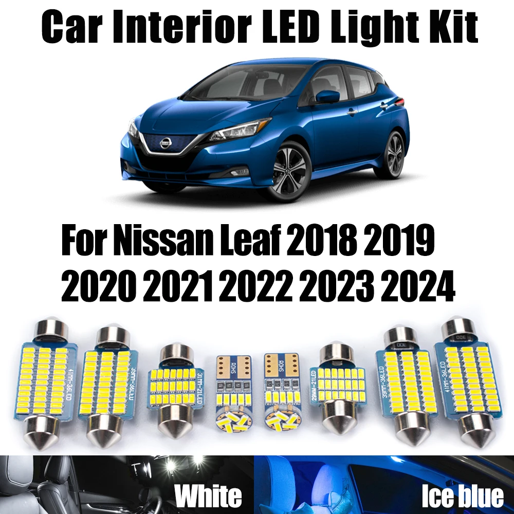 

11Pcs Canbus LED Interior Dome Trunk Light Kit For Nissan Leaf 2018 2019 2020 2021 2022 2023 2024 Car Ceiling Bulb Accessories