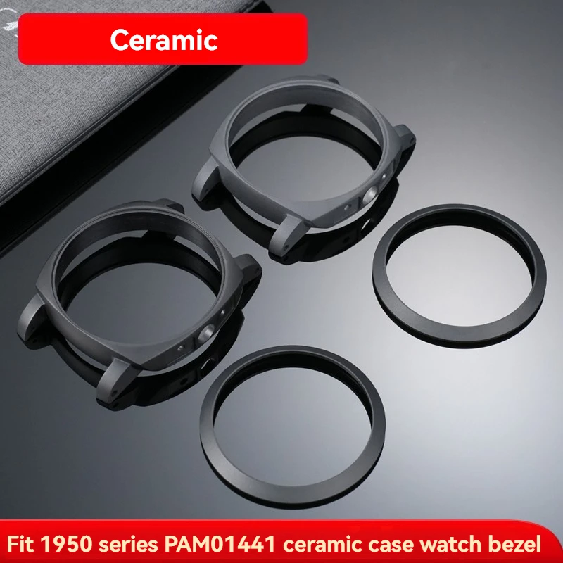 PAM01441 Matte Ceramic Case & Bezel, Replacement Set for Panerai Luminor 1950 Watch Repair Parts