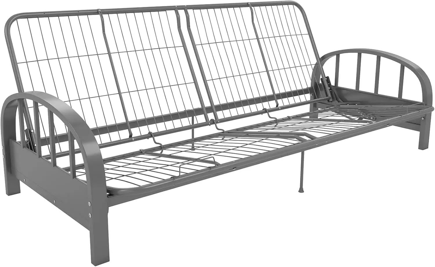 Futon Metal Frame, Converts Easily to a Full- Size Bed, Silver