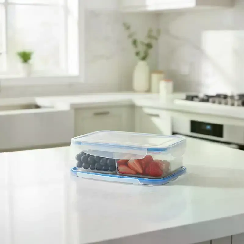 Reusable Plastic Food Storage Containers With Airtight Lids Compartments For Meal Prep Office Lunch Picnic Kitchen Food Storage