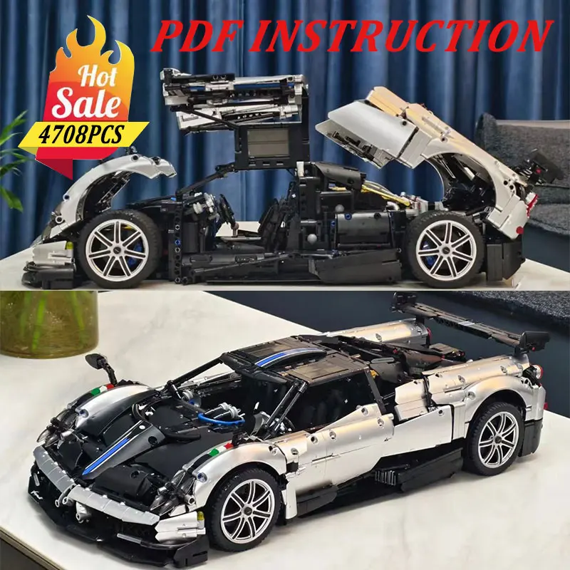 

DIY MOC-002 Набор для сборки модели гоночного автомобиля - серебристый спортивный автомобиль, набор для сборки кирпичей, креативная игрушка, Рождественский подарок для мальчиков и детей