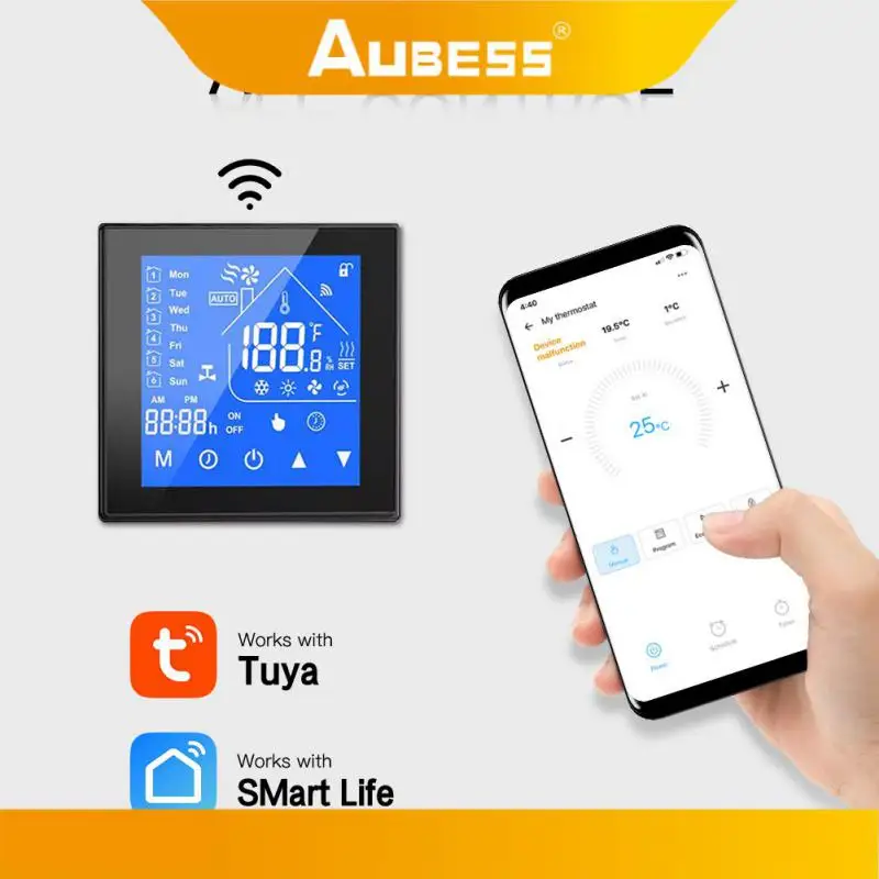 Controlador de termostato para calentador de agua a Gas, suelo eléctrico, Sensor Ntc programable inteligente, Control por aplicación, interruptor de temperatura Wifi