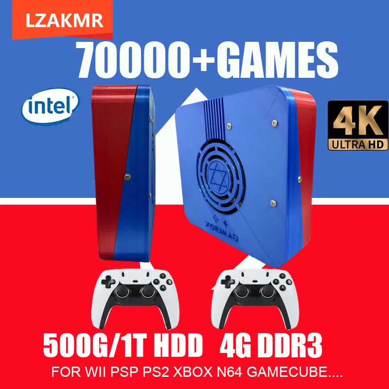 GD10 Dual System Retro Game Console I3-3110M | 1TB HDD 70,000+ Games | Support PS2 Wii PSP N64 | Plug & Play Wireless Controller