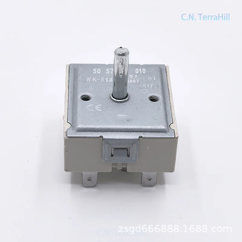 Industrial Single-Circuit Energy Regulator Knob for Cooktop Stove, 50.57021.010, 16A 250V