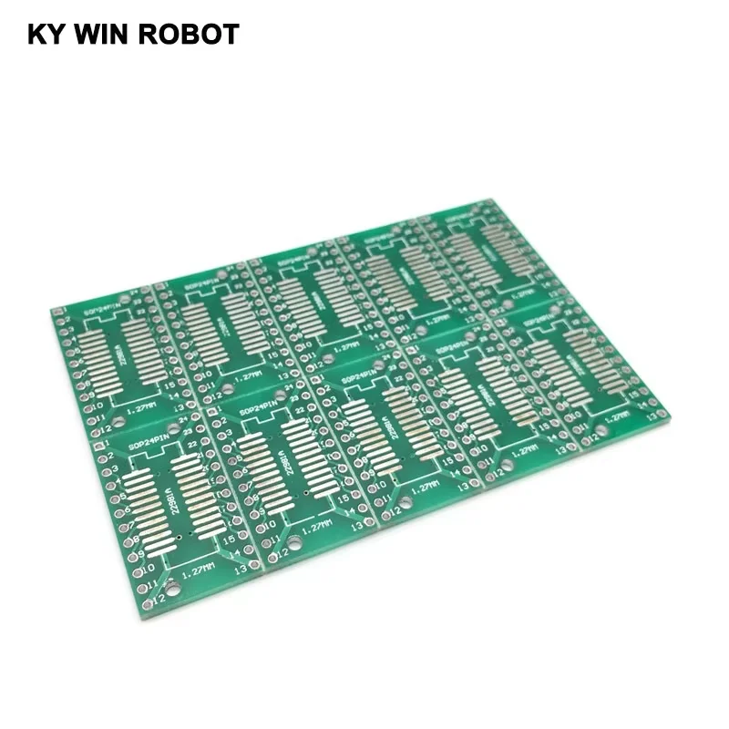 10pcs SOP24 SSOP24 TSSOP24 to DIP24 PCB Pinboard SMD To DIP 0.65mm/1.27mm to 2.54mm DIP Pin Pitch PCB Board Converter Socket