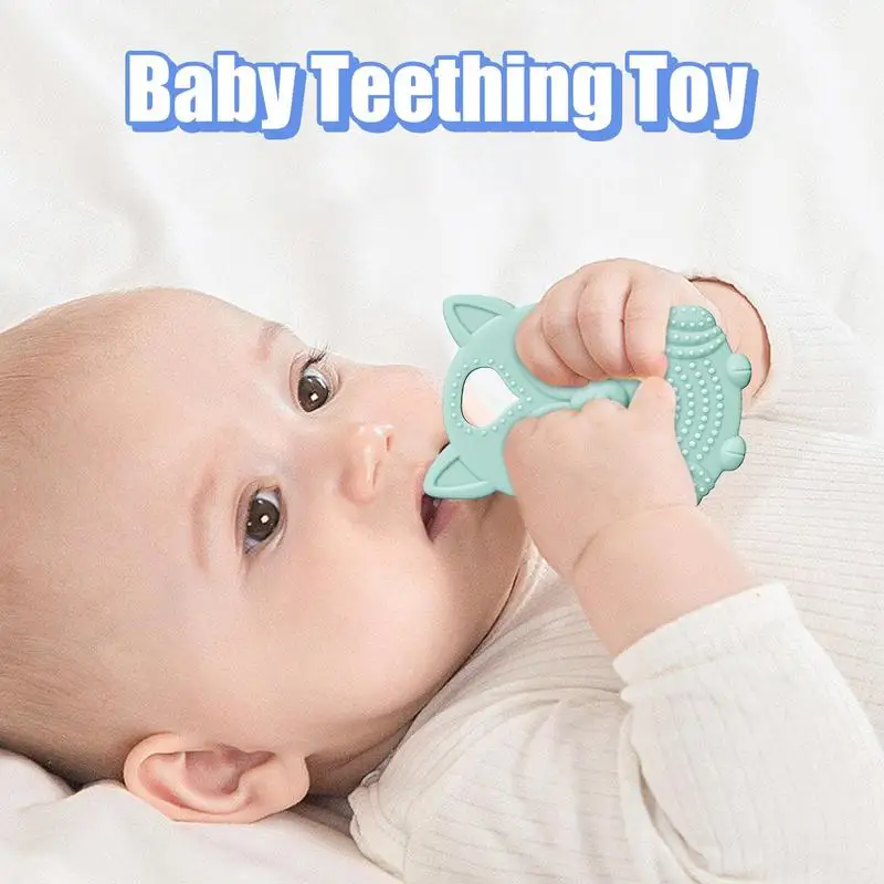 Teething Toys Silicone Teether Fox Shape Teething Toy Soft And Safe Teether Toy For Chewing Alleviate Discomfort During Teething