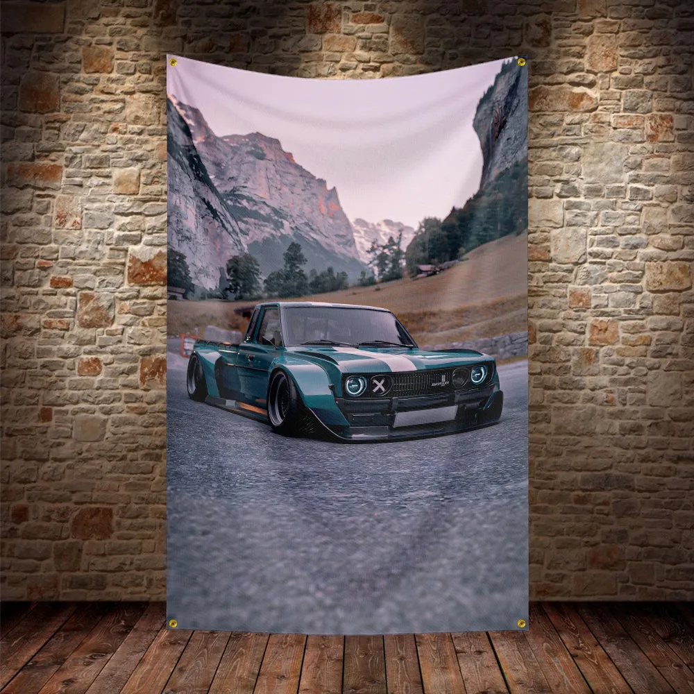 RAM Old Truck Lile Lowriders Flag Polyester Digital Printing Retro Car Banner For Decor