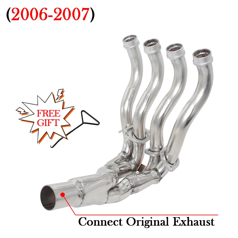 Slip-On uitlaat voor SUZUKI GSX-R600 GSX-R750 2006 - 2021 K6 K7 motorfiets uitlaatsysteem modificatie uitlaatpijp voorpijp