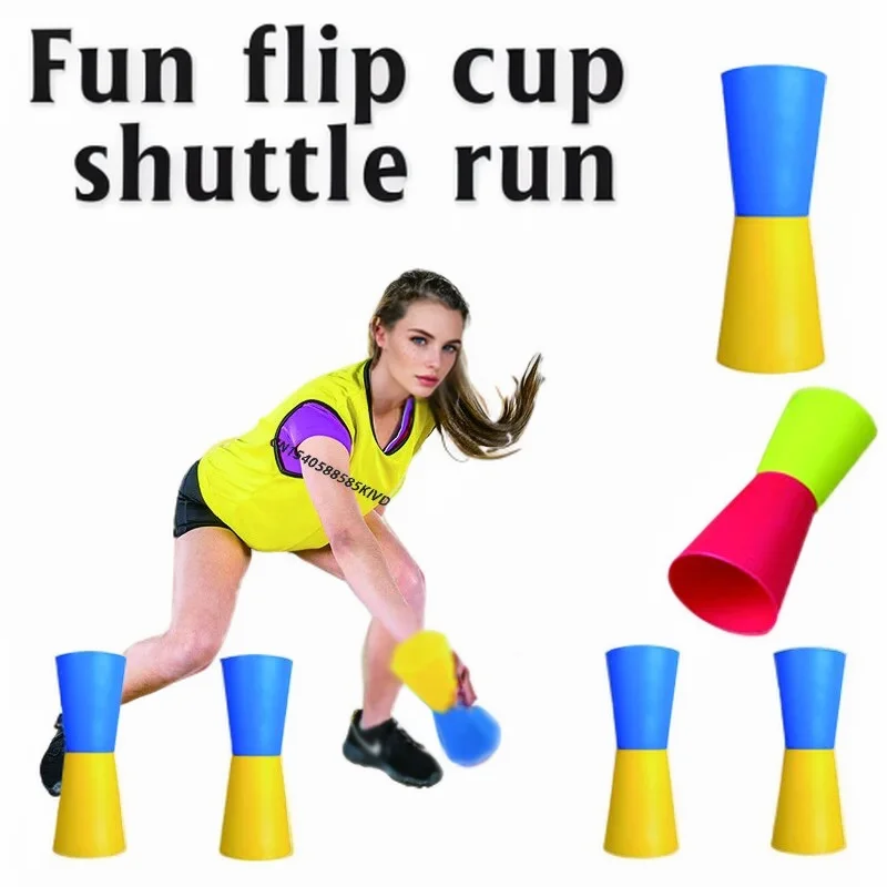 Fun Flip Cup Shuttle Run Rugby Agility Reverse Cone Body Coordination Explosive Training Plastic Basketball Training Football Wa