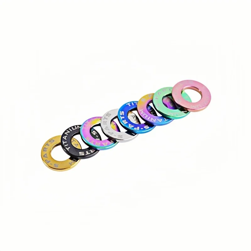 4pcs S-PARTS Titanium Flat Washer M8 For Electric Motorcycle Bicycle Washer，Titanium Alloy Lightweight Gasket Spacer，