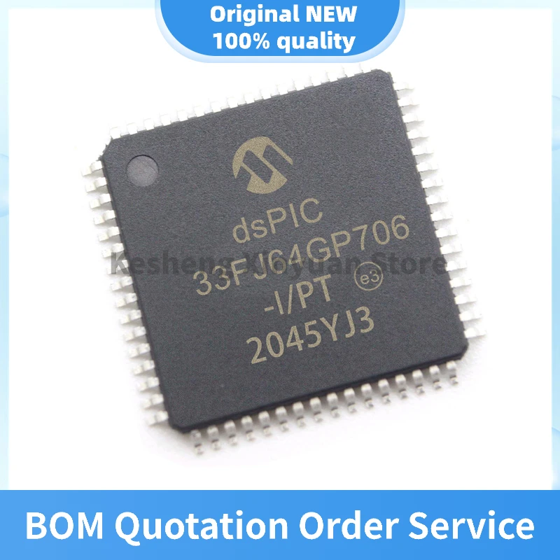 New original DSPIC 33 FJ 64 GP706-I/PT DSPIC 33 FJ 128 GP706A-I/PT microcontroller chip.