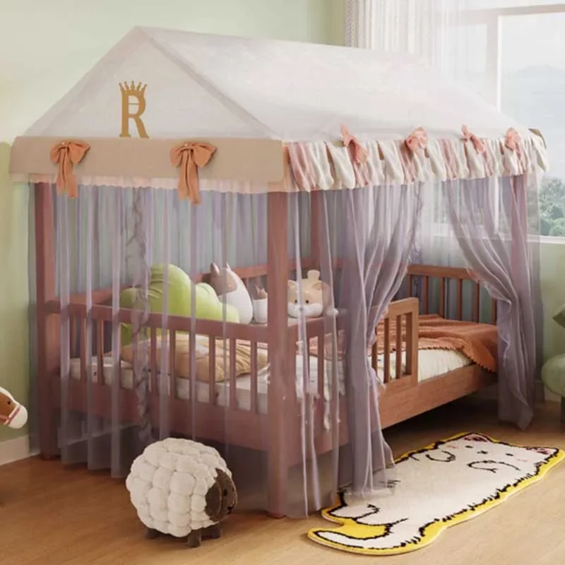 

Children Tent Tree House Bed Small Single Person Boys Girls Guardrail Bed Solid Wood Princess Letto Matrimoniale Home Furniture