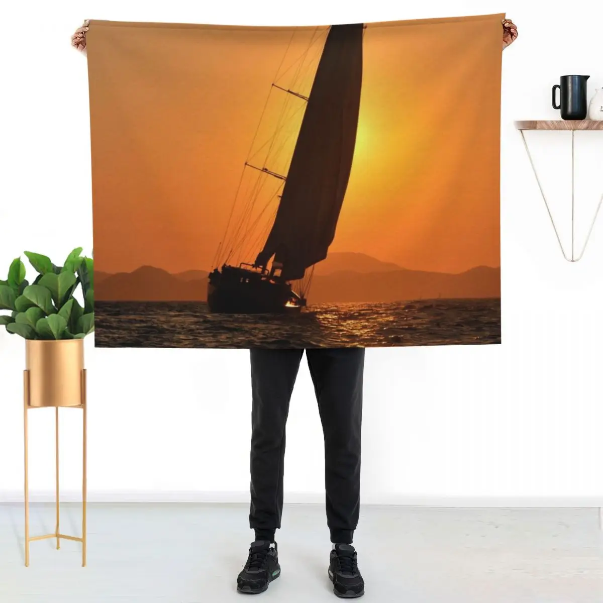 sunset sail Throw Blanket sofa bed bed plaid manga Large Tourist for winter Blankets