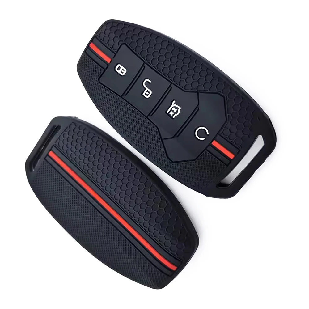 1Pc Silicone Car Key Cover 4 Buttons for BYD Han Ev Tang Dm/Qin PLUS/Song Pro/MAX/Yuan Dolphin E2 Car Key Case Protector Shell
