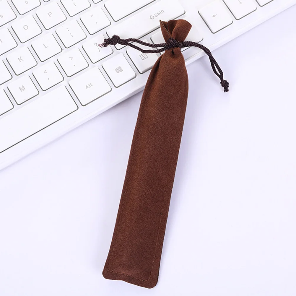 

15Pcs Portable Pen Bag Strong Lint Fabric Single Pen Holder with Drawstring Elegant Design for Gift Or Daily Use