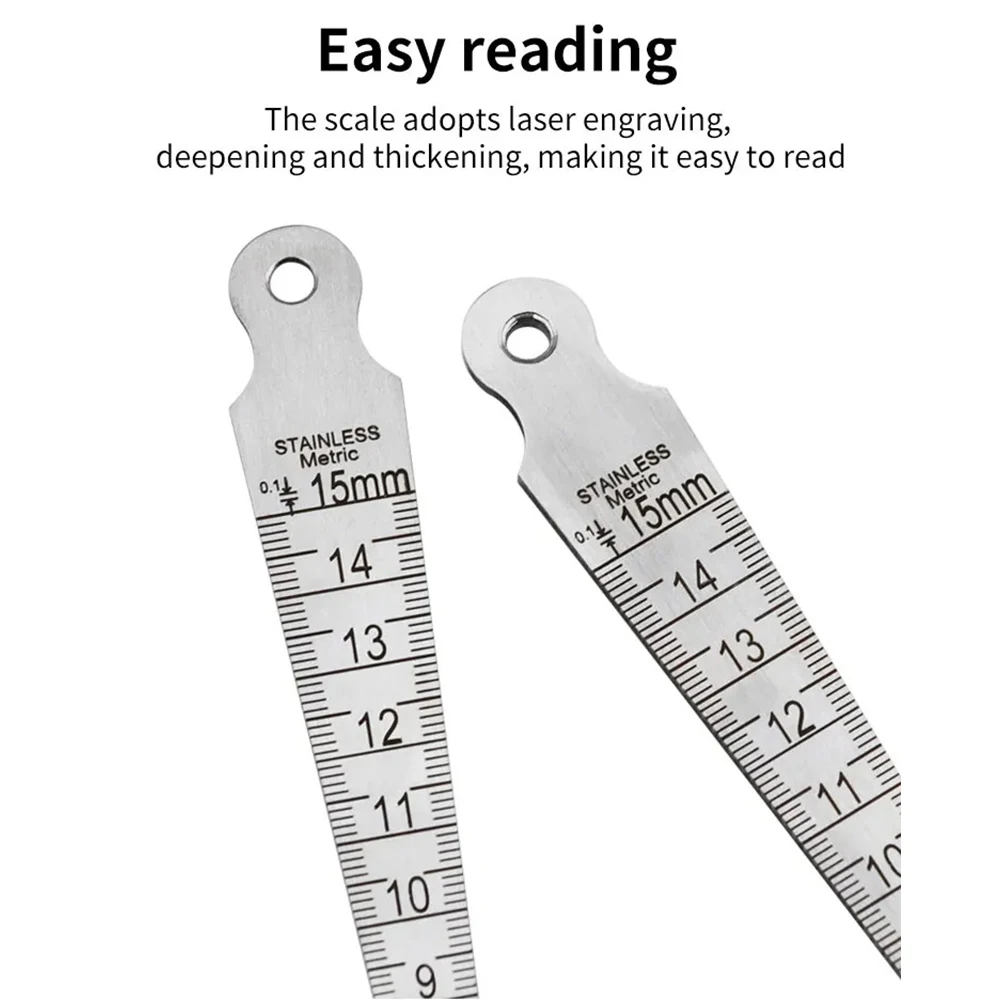 Aperture Scale Feeler Gauge Etched Increments Light Weight Miniature Size Wide Application 0.7mm/2mm Thickness