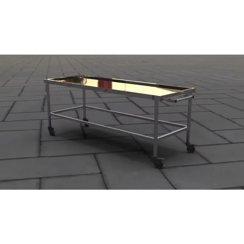 Manufacturer's Price Stainless Steel Mortuary Trolley Emergency Corpse Transport Coffin Stretcher Funeral Hospital Furniture