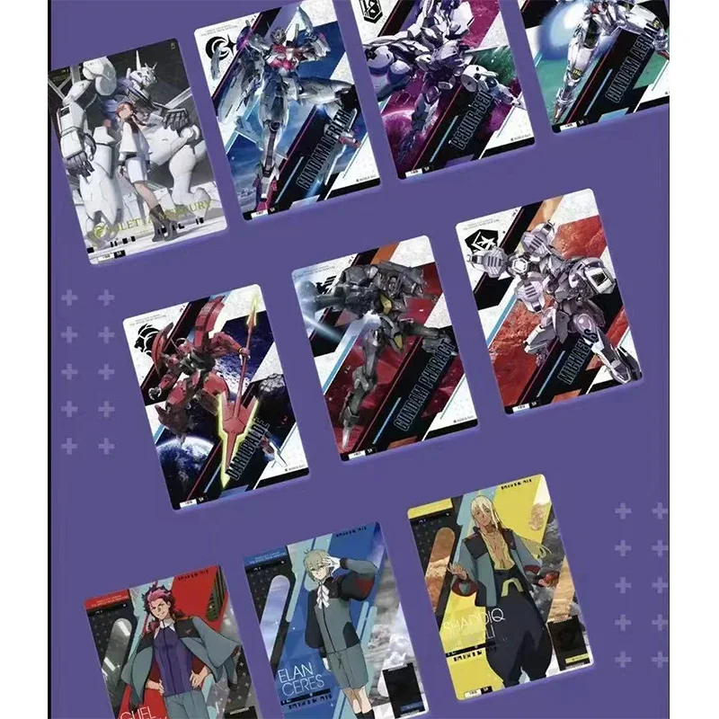 BANDAI GUNDAM 50 Pieces of Anime Figures Cards The Witch From Mercury Limited Edition Collectible Cards Toys Gifts for Children