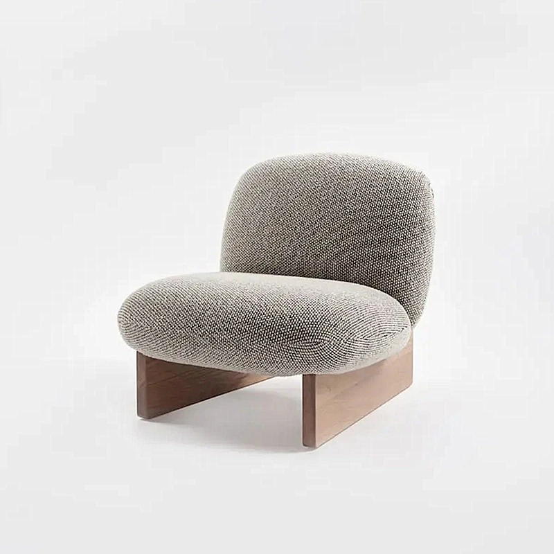 Modern handmade recliner villa living room bedroom sofa fabric leisure chair teddy terry wooden leg upholstered