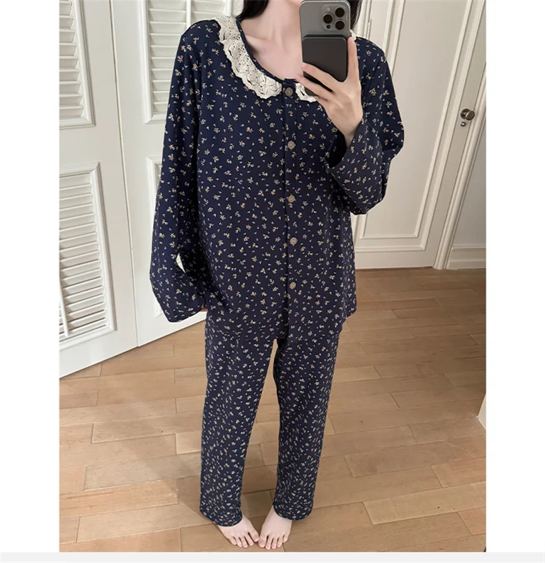 

Pajama Elegant Sets Women Femme Fatale Chiffon Cut Chic Homeclothes Quick Dry Round Neck Long Sleeve Ankle Length Light Airy Ins