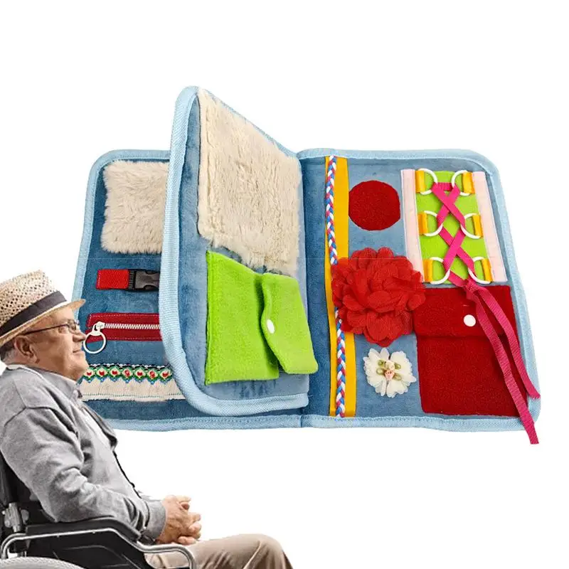 

Sensory Blankets For Adults Calming Elderly Fidget Blanket For Autistic Versatile Fidget Book Dementia Alzheimers Products