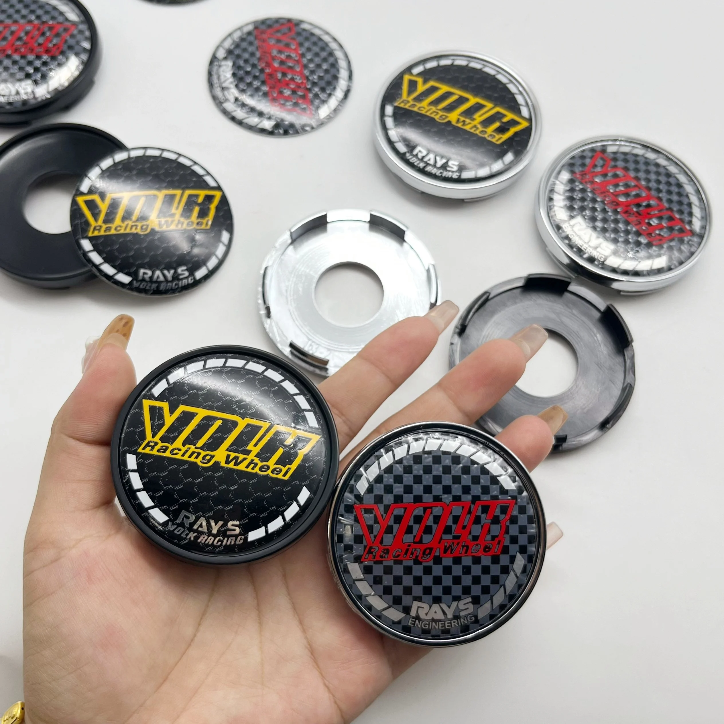 

4pcs T63-2 63mm For VOLK RAYS Emblem Badge Car Wheel Center Caps Wheel Hub Center Dust Cover Rim Hubcaps Car Styling Accessories