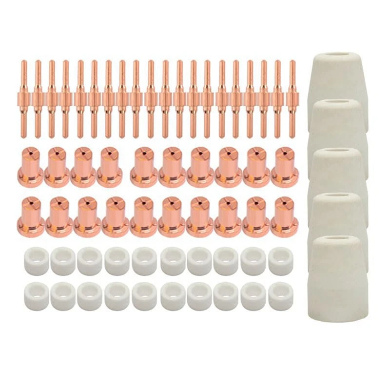 AA46 PT31 65PCS 확장 공기 플라즈마 절단 노즐 전극 소모품 CUT-40 LGK40 CUT-50 CT-312 CT418