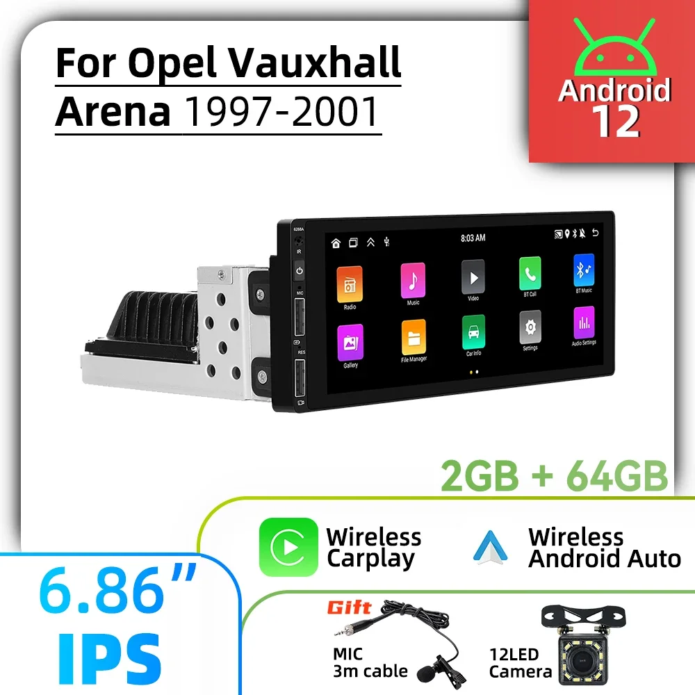 

6,86 "экран 1 Din Android радио автомобильный мультимедиа для Opel Vauxhall Arena 1997-2001 стерео головное устройство Carplay авторадио GPS BT WIFI