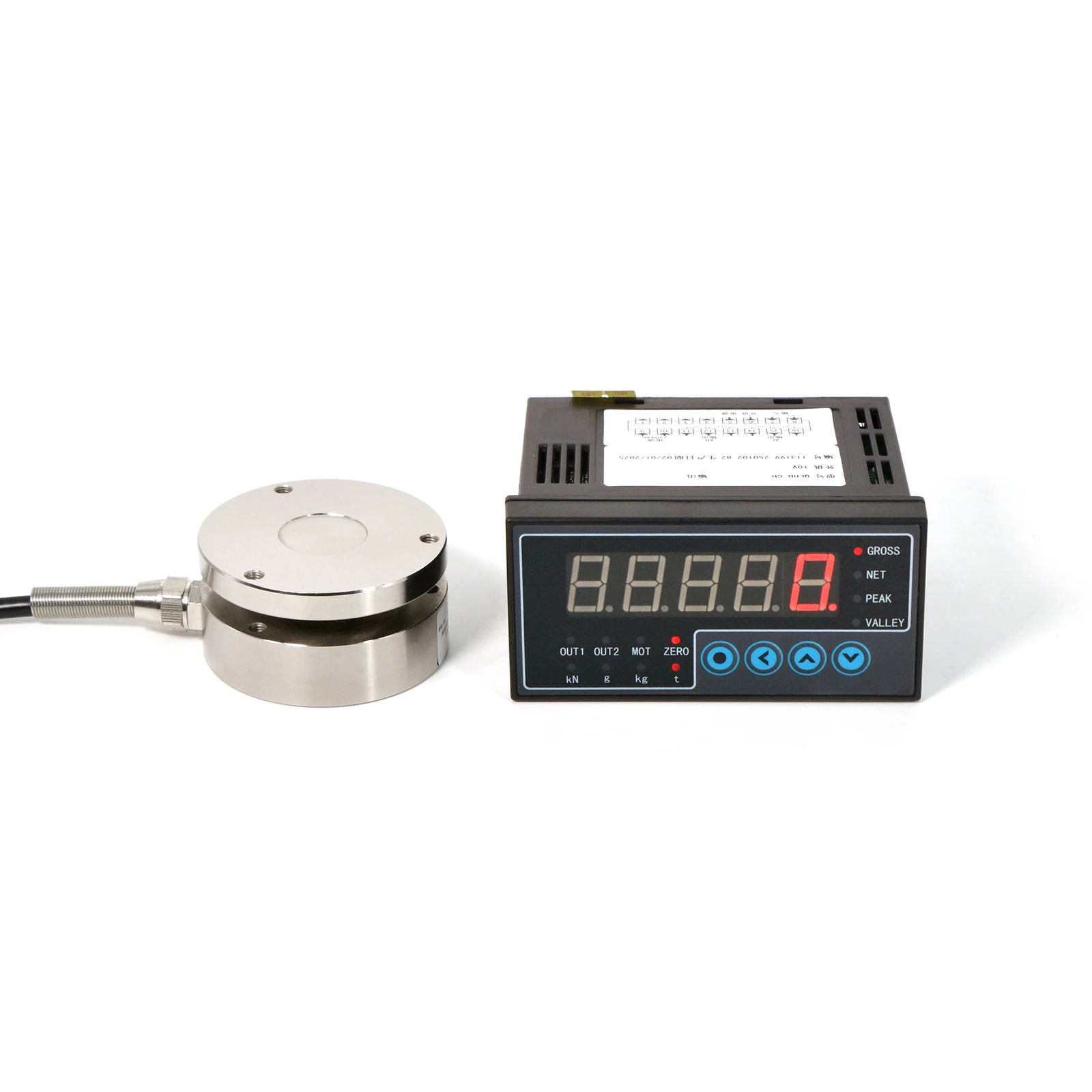 Load Cell Sensor with Indicator Display Test Force Weight Pressure Supply AC100-240V Maximum Range 0-5000KG/11000LB/49KN