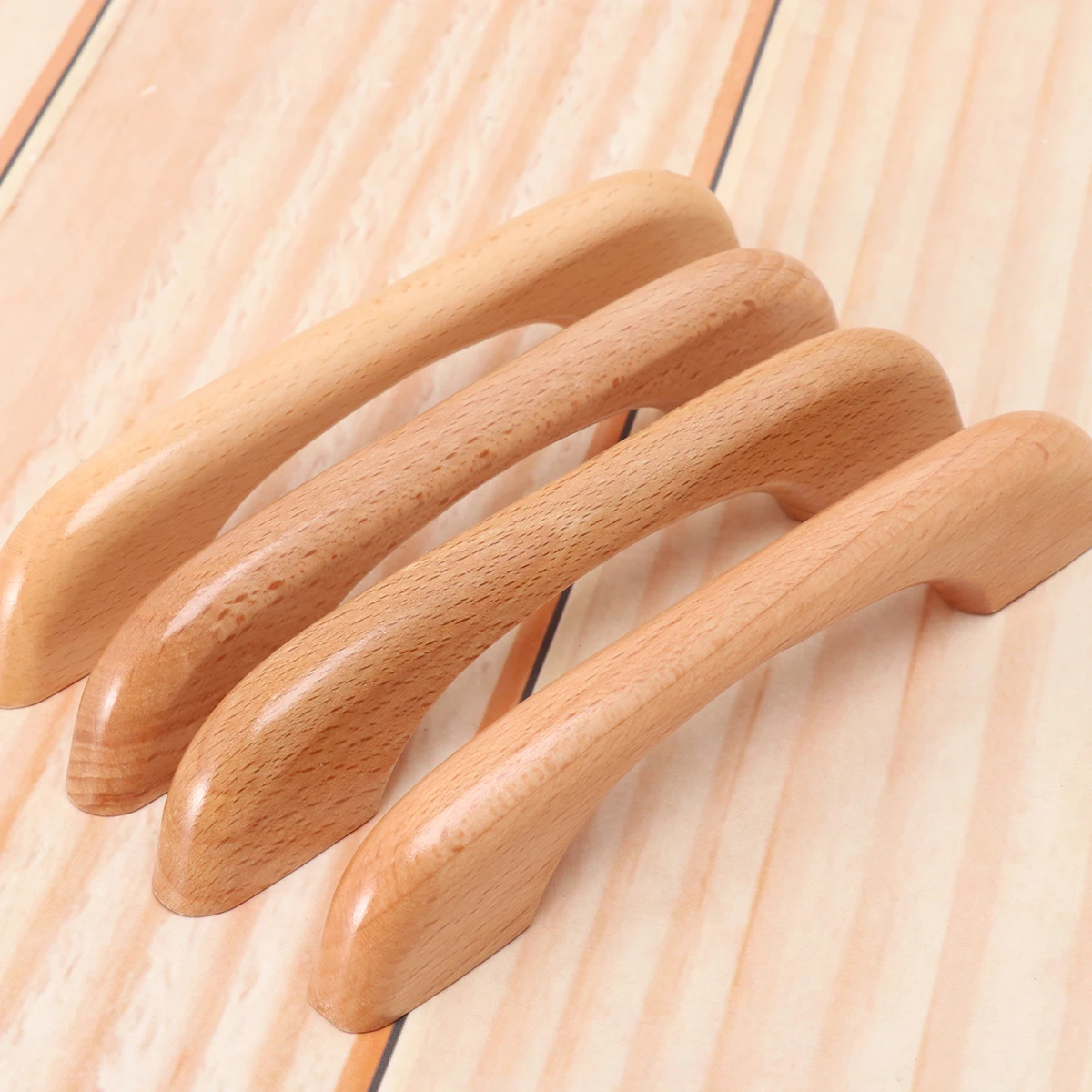

15pcs Wooden Cabinet Handle Kitchen Wardrobe Drawer Pull Beech Bamboo Furniture Knob Durable Safe Home Decor