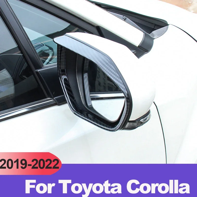 For Toyota Corolla 2019 2020 2021 2022 2023 2024 E210 ABS Car Rearview Mirror Rain Eyebrow Rainproof Covers Trim Accessories