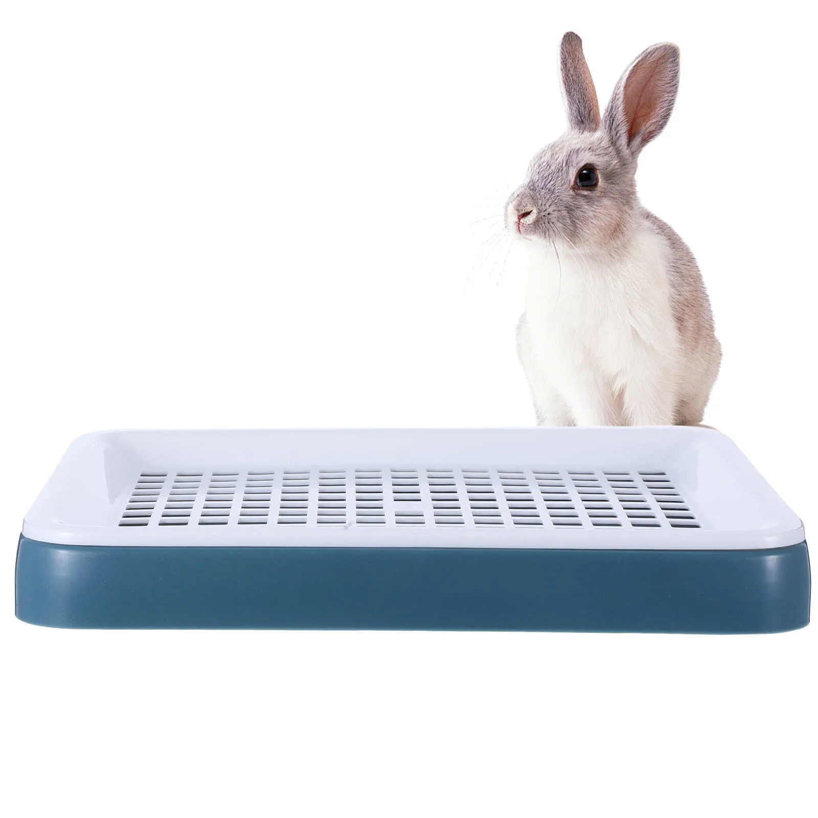 

Stable Rectangular Rabbit Toilet Small Animal Litter Box for Bunny Guinea Pig Chinchilla Ferret Hamster Easy Clean