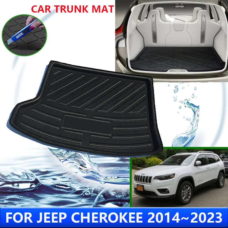 

For Jeep Cherokee Latitude KL 2014~2023 2015 2019 2020 2021 Car Rear Trunk Protector Pad Waterproof Anti-Fouling Mat Accessories