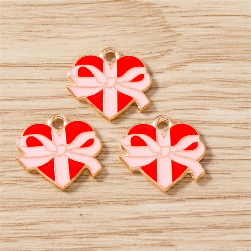 10 Stück süße Mix Valentinstag Charms Emaille Liebe Herz Brief Charms Anhänger passen Halsketten Ohrringe DIY Handwerk Schmuckherstellung – Detail 7