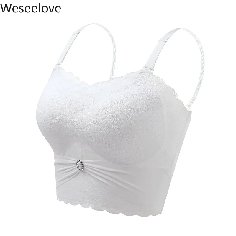 

Weseelove Strapless Underwear for Women's Gathering Non Slip Wrapping Chest Sexy Bra Sports Push Up Plus Size No Steel Ring